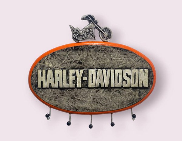 PORTA CHAVES HARLEY DAVIDSON 5 PINOS PRETO MOTO
