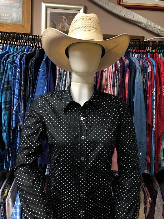 CAMISA RIVERTON FEMININA PRETA FLORAL COD 050 COR 183