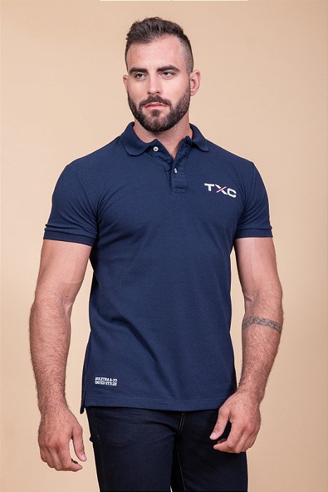 CAMISETA POLO TXC REGULAR CUSTOM MARINHO 6812
