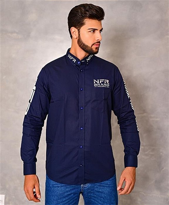 CAMISA NFR MARINHO BORDADA ML1269