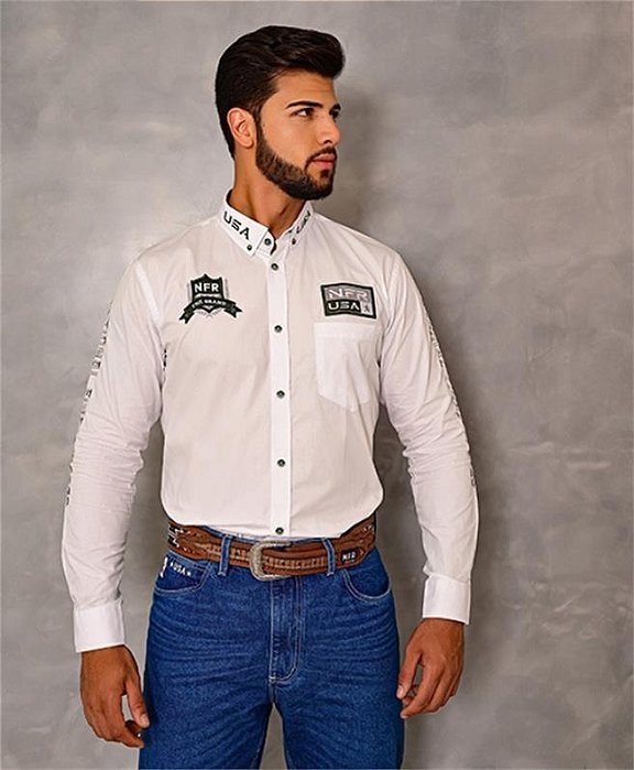 CAMISA NFR OFF WHITE BORDADA ML1266