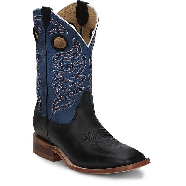 BOTA JUSTIN IMPORTADA PEARCE BLCK UPER BLUE COWHIDE CJ2532