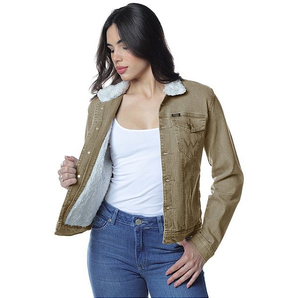 JAQUETA WRANGLER FEM C/COLETE DE PELO WF7050