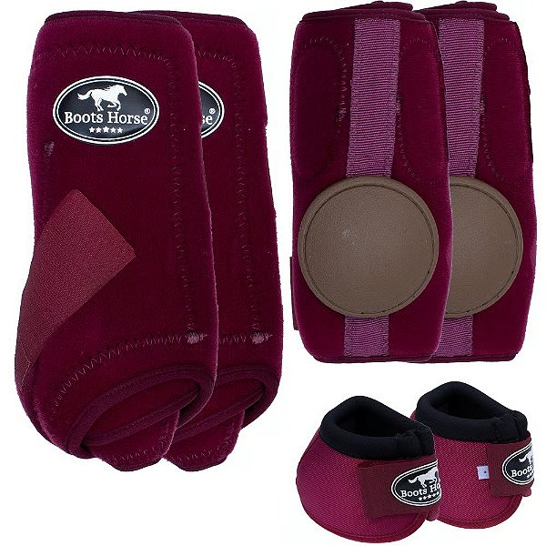 KIT COMPLETO CLOCHE/CANELEIRA/SKID BOOT VINHO BOOTS HORSE 34487