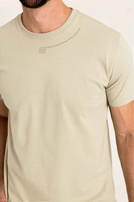 CAMISETA TXC REGULAR MEIA MALHA PENTEADA ESTAMPADA BEGE 192639