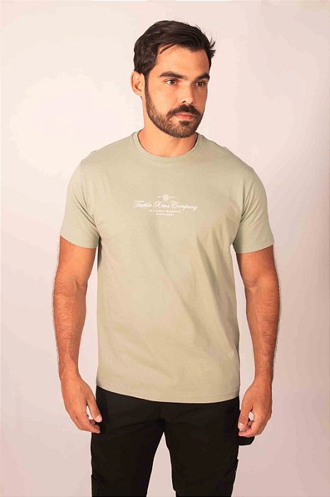 CAMISETA TXC REGULAR MEIA MALHA PENTEADA ESTAMPADA VERDE CLARO 192629