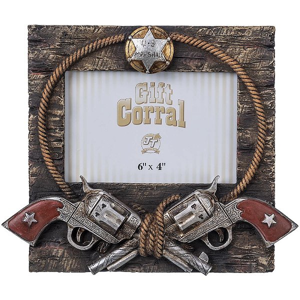 PORTA RETRATO DECORATIVO DOUBLE PISTOL 87 9832