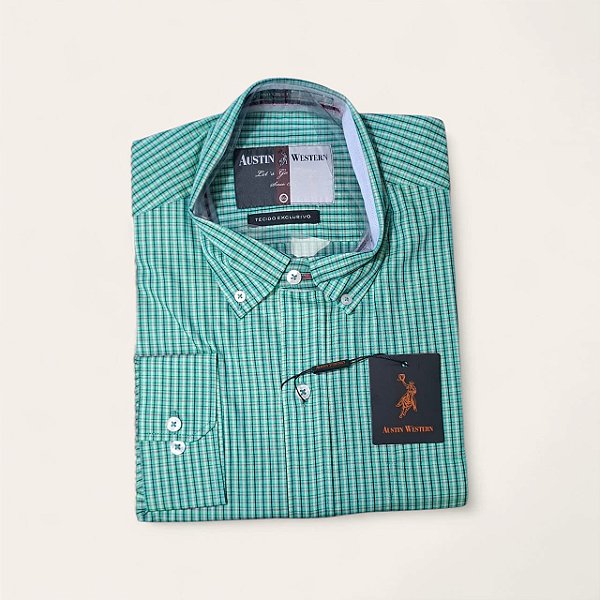 CAMISA AUSTIN M/L XADREZ VERDE COMFORT PREMIUM