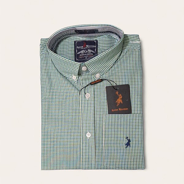 CAMISA AUSTIN M/C XADREZ VERDE