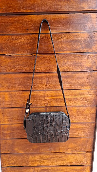 BOLSA CINCOW DIVE COURO CROCO PRETO 9352