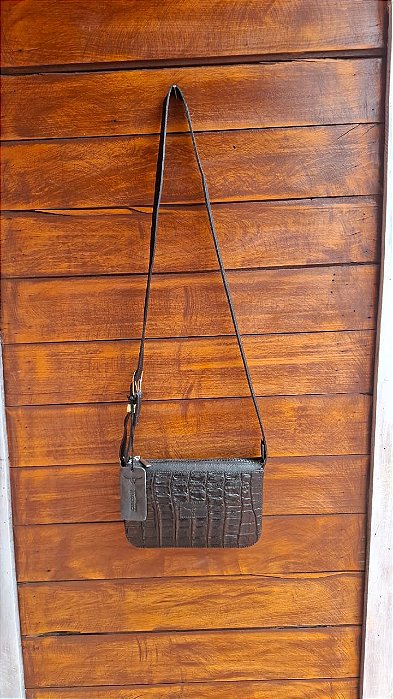 BOLSA CINCOW DIVE COURO CROCO PRETO 9353