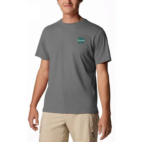 CAMISETA COLUMBIA BUTTON STAMP SCRIPTED CINZA 321092