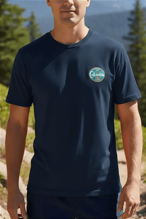 CAMISETA COLUMBIA BUTTON STAMP SCRIPTED AZUL MARINHO 321092