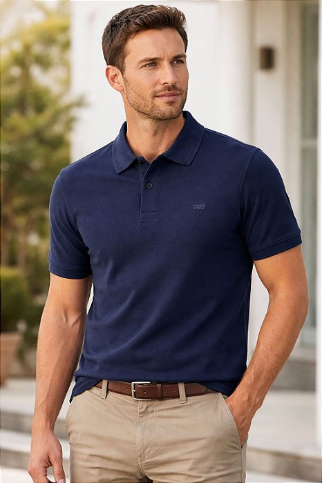 CAMISETA POLO LEVI'S COTTON MARINHO