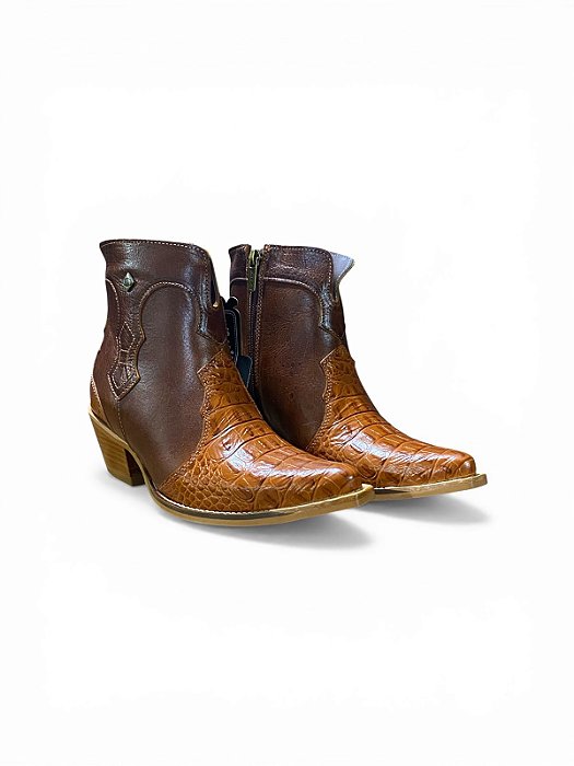 BOTINA VIMAR BICO FINO CROCO HAVANA 11317