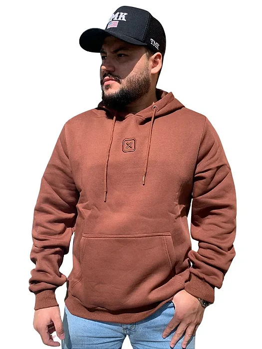 MOLETOM TXC CAPUZ BORDADO MARROM 3482