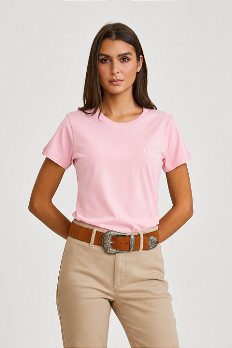 CAMISETA TXC FEM CUSTOM BORDADO ROSA BB 50367