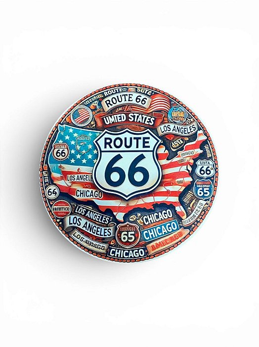 PLACA DECORATIVA ROUTE 66