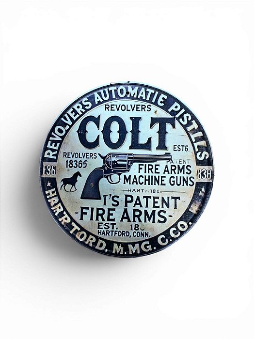 PLACA DECORATIVA REVOLVERS COLT
