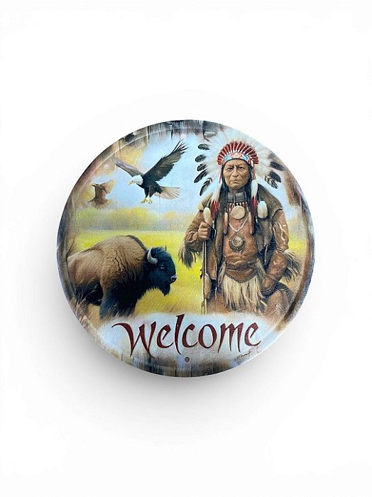 PLACA DECORATIVA WELCOME INDIO