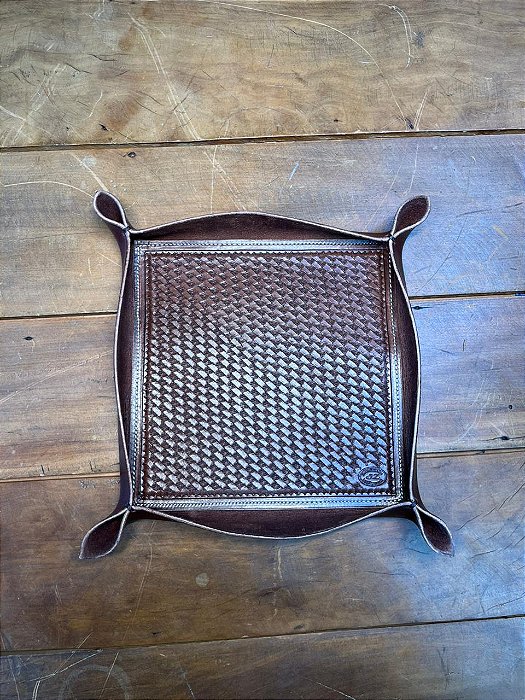 ORGANIZADOR DE MESA ZAMBOIM COURO CAFÉ