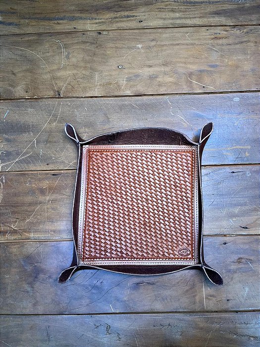 ORGANIZADOR DE MESA ZAMBOIM COURO CAFÉ/CARAMELO