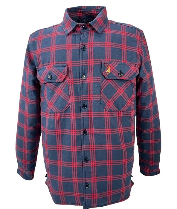 JAQUETA AUSTIN WESTERN FLANELA FORRADA MARINHO/ VERMELHO