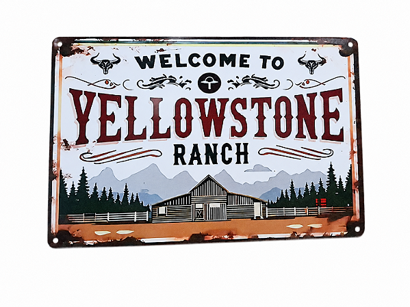 PLACA DECORATIVA YELLOWSTONE RANCH