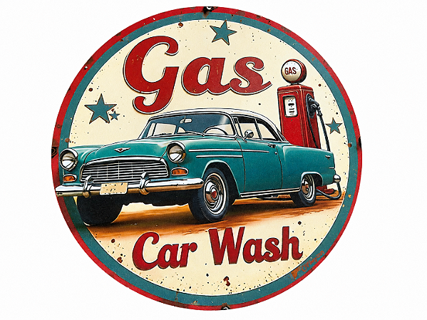 PLACA DECORATIVA GAS CAR WASH