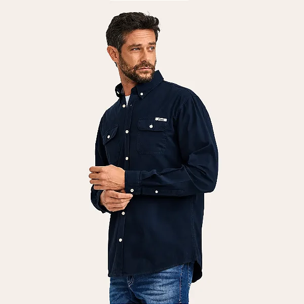 CAMISA TXC ML MASC REGULAR SARJA MARINHO 29160L