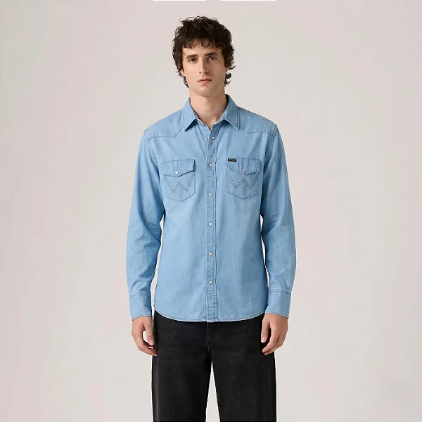 CAMISA JEANS MASC WRANGLER M/L IMPORT CLARA WM9812