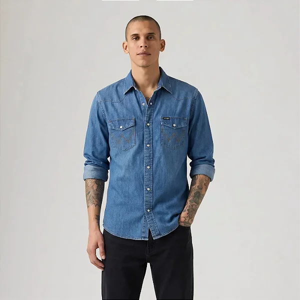 CAMISA JEANS MASC WRANGLER M/L IMPORT WM9811
