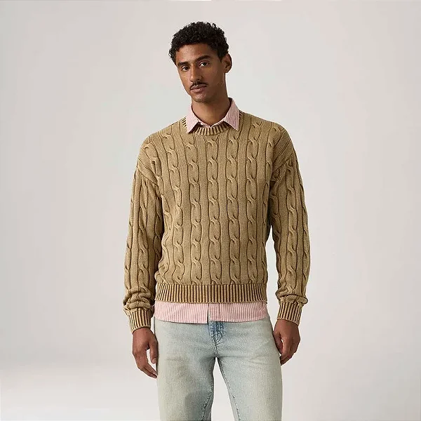 SUÉTER LEVI'S MASC CARMEL CABLE CREW MARROM 0058W0003