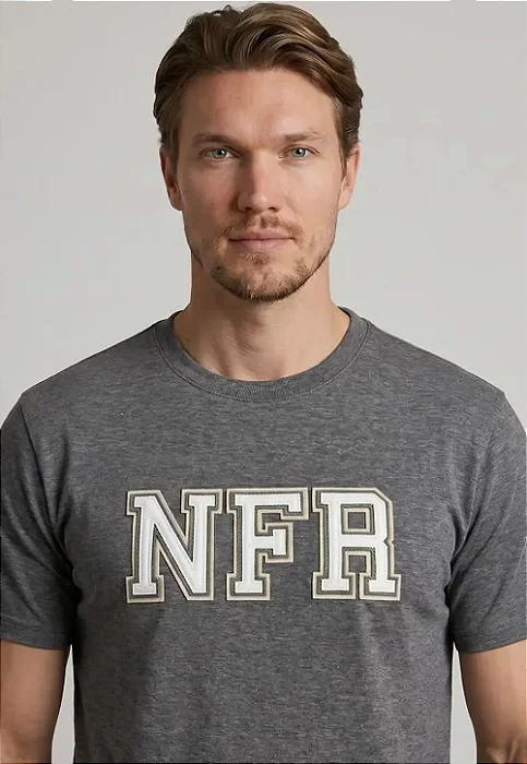 CAMISETA NFR MASC CLASSIC LOGO MESCLA CHUMBO CMS1288
