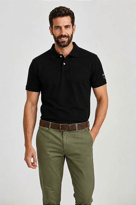 POLO TXC MASC PIQUET REGULAR PRETA 69134
