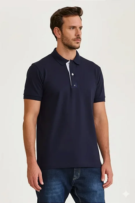 POLO TXC MASC PIQUET ELASTANO MARINHO 6971