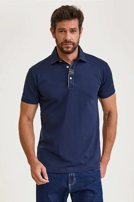 POLO TXC PIQUET SUEDINE MARINHO 6979
