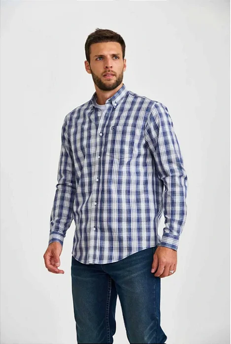 CAMISA TXC MASC ML REGULAR TRICOLINE AZUL 29491L