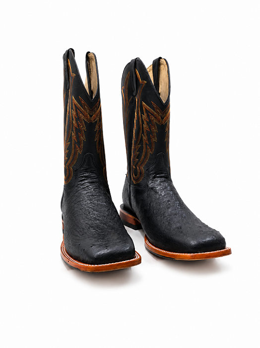 BOTA JACOMO AVESTRUZ LISO FOSSIL OIL PRETO 40022/DML
