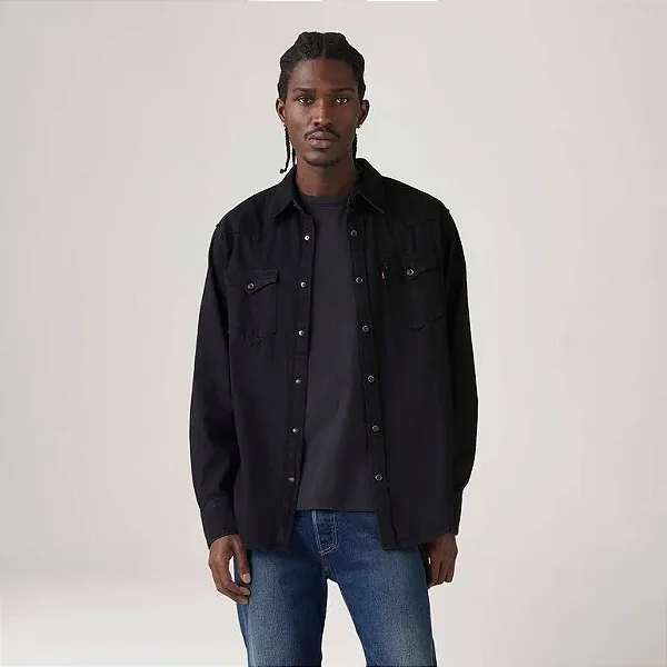 CAMISA LEVI'S MASC WESTERN BARSTOW STANDARD PRETA 857440002