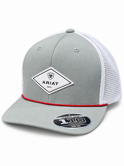 BONE ARIAT CINZA BORDADO BRANCO