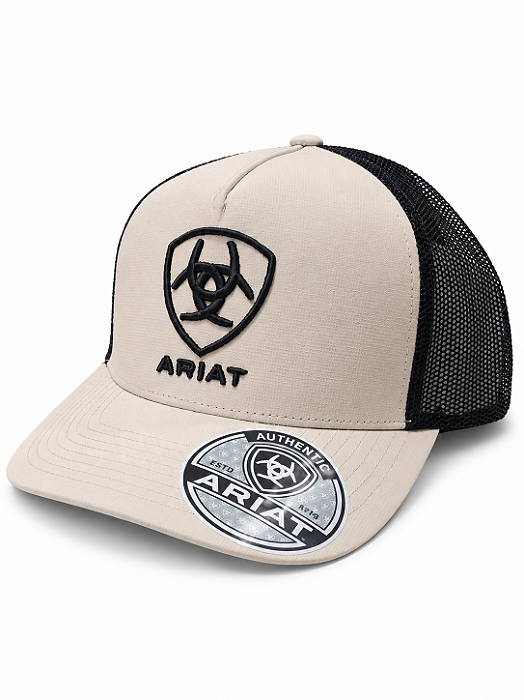 BONE ARIAT CREME BORDADO PRETO