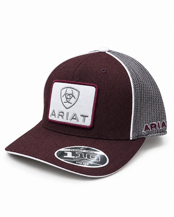 BONE ARIAT VINHO BORDADO BRANCO
