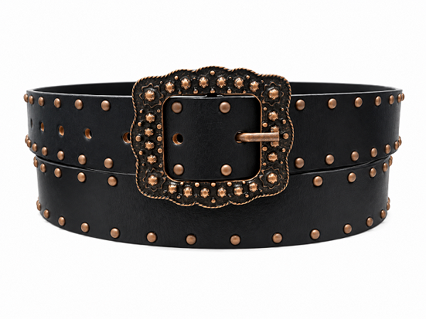 CINTO ZONA COUNTRY FEMININO PRETO CRAVO