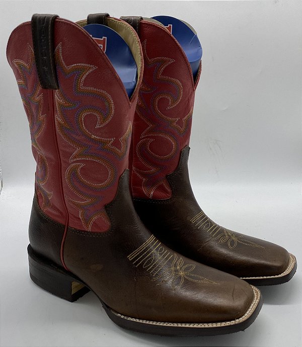 BOTA JACOMO TEXAS PINHÃO FLOTER VERMELHO 7001 CL COM LATEX NA SOLA DE FÁBRICA