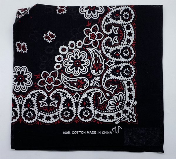 BANDANA PRETA VERM M&F IMPORTADA