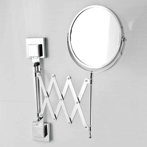 Espelho Aumento 3x Móvel De Parede Fixação Por Ventosa Aço Cromado - Linha Smartloc LOC 711