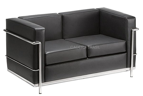 Sofá para Recepção de Escritório 2 Lugares Luxes Almofadas Removíveis Cadeira Brasil