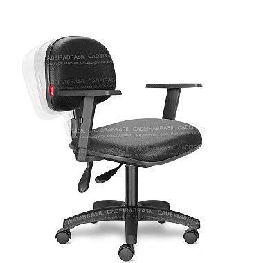 Cadeira Ergonômica Giratória para Escritório com Braços Regulável Secretária Ravan RVS01 Preto Sintético