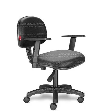 Cadeira Giratória para Escritório Secretária Braços Regulável Cadeira Brasil Ravan RVS05 PTE